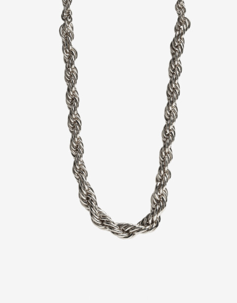 Collares Cortos Metal Collar Corto Cadena Torsada - Plateado Rodio