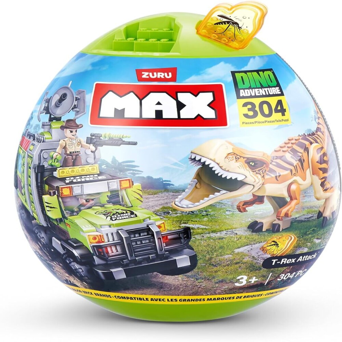 Figura Dino Adventure Max Mega Huevo 304 Piezas 