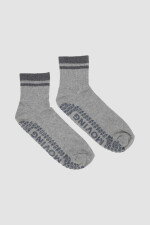 Media pilates con <br /> antideslizante 1/2 caña <br /> acanalada Gris