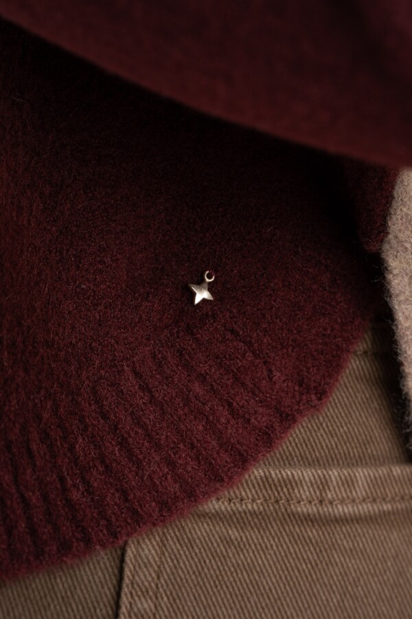 Sweater Intarsia Color Block Burdeos