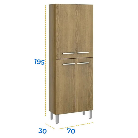 Mueble Multiuso 4 puertas 4 estantes Linea Avelha 70X30X195 Mueble Multiuso 4 puertas 4 estantes Linea Avelha 70X30X195