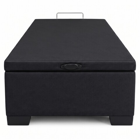 Base Box Baul para Sommier Colchon - Estructura Madera Maciza - Negro 88 x 188 x 35 cm