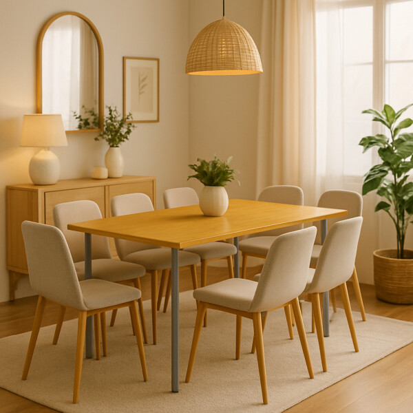 Mesa De Comedor Modelo Gitana, Rectangular Apta Para 6 Personas. MARRON