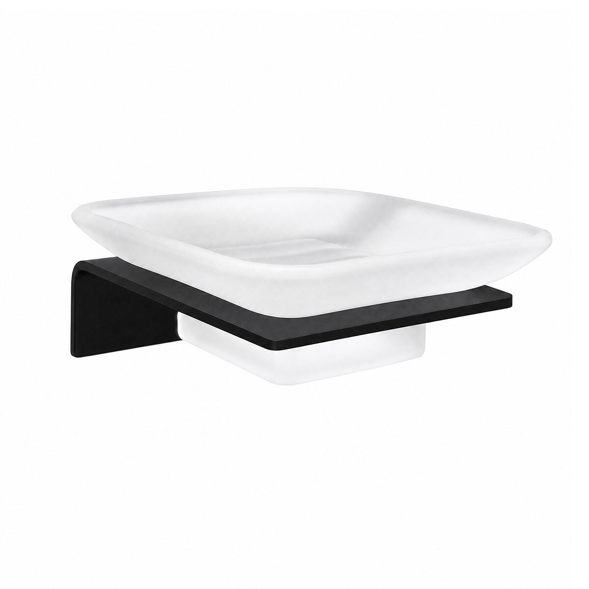 Jabonera Combinada Metal Mate Negro Para Baño Acero 