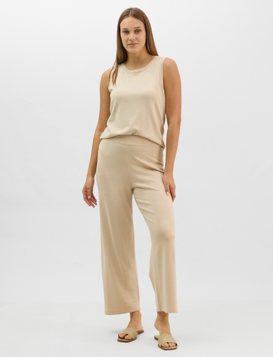 Pantalon Tejido - Beige 