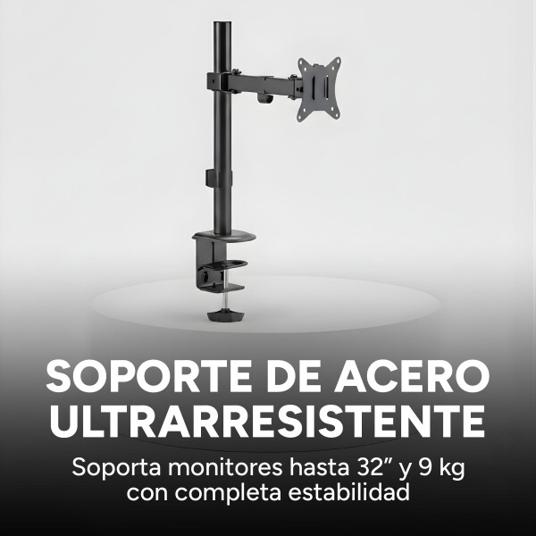 Soporte Monitor Brateck Base 17"-32" Ergonomico Ajustable Color Negro