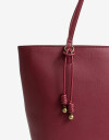 Shopper Shopper Doble Asa Con Charm - Rojo Oscuro