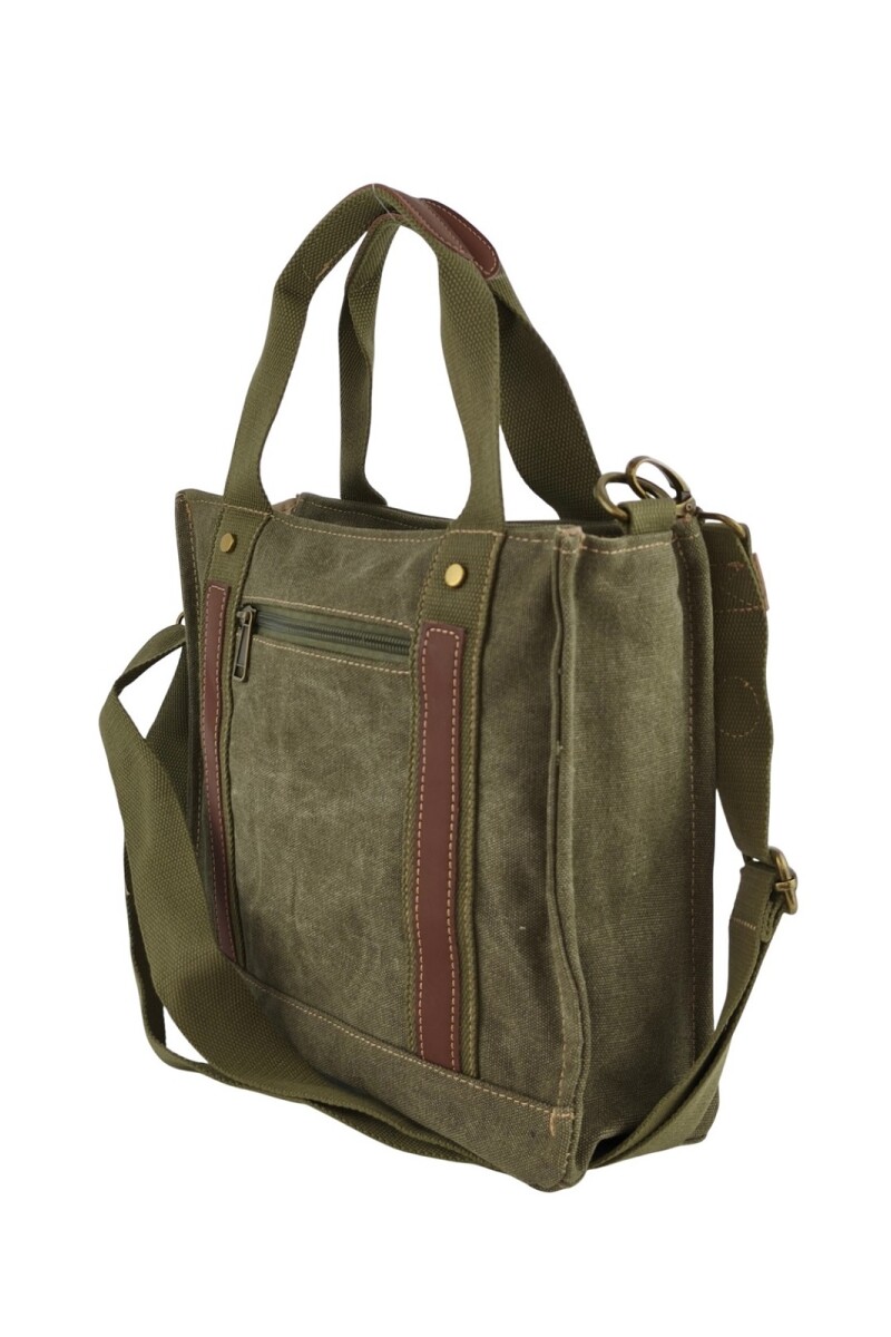 Cartera morral de lona Verde