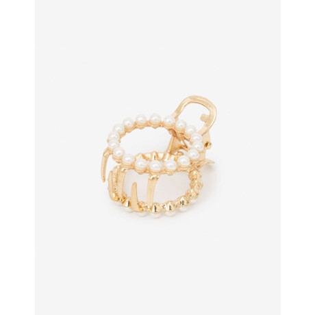 Broche Circular Con Perlas Combinacion Bicolor