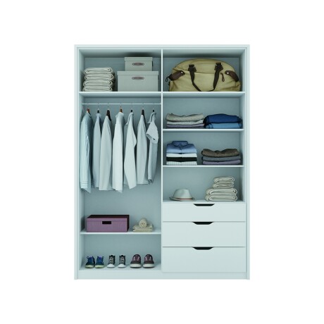 PLACARD ROPERO 4 PUERTAS MDF BLANCO CONECT