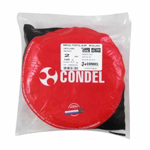 CABLE MULTIFILAR 2,00MM2 ROJO CONDEL CABLE MULTIFILAR 2,00MM2 ROJO CONDEL