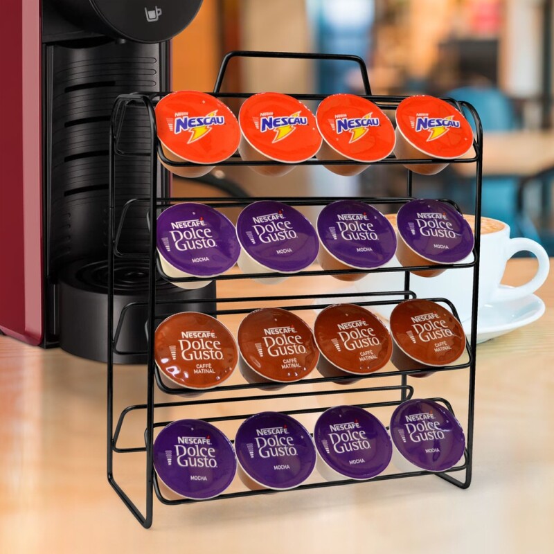 Soporte para capsulas de café, compatible con Dolce Gusto - Color negro - Capacidad 32 capsulas. Soporte para capsulas de café, compatible con Dolce Gusto - Color negro - Capacidad 32 capsulas.