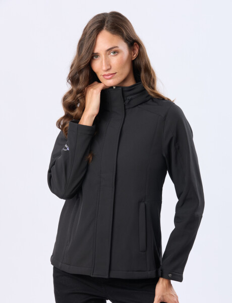 CAMPERA DE NEOPRENO CON CAPUCHA Negro