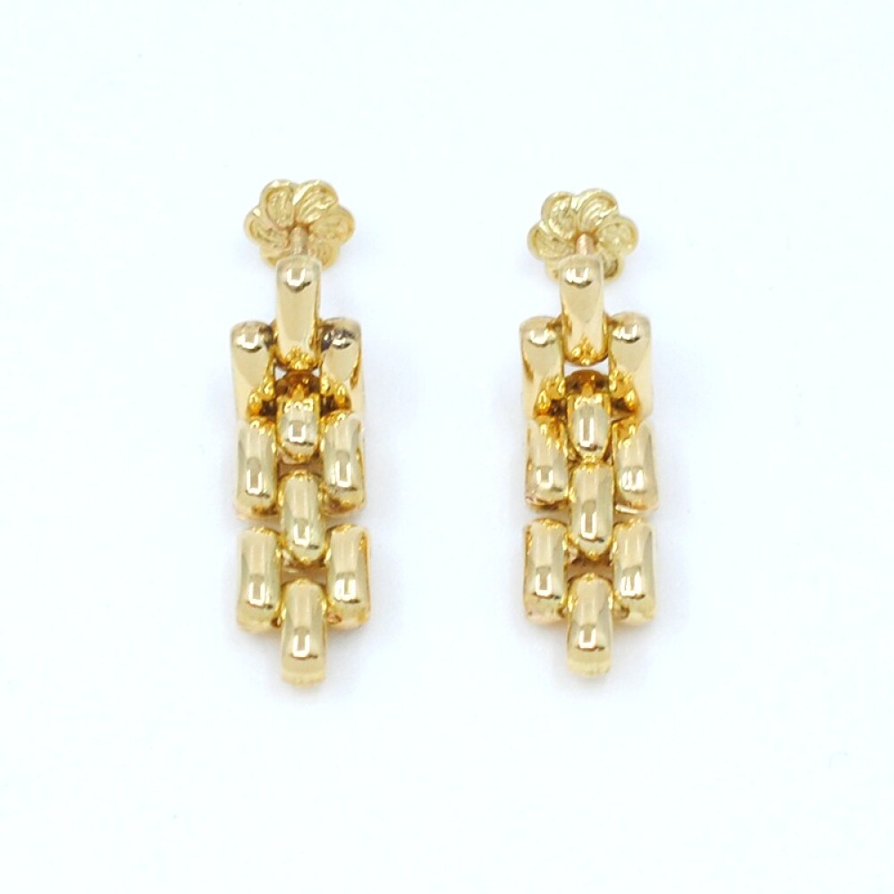 Caravanas en oro 18k amarillo, tipo panther 3 hilos Caravanas en oro 18k amarillo, tipo panther 3 hilos