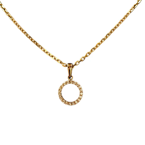 Dije Círculo-Oro bajo-Piedra Zirconia-CP8525 conpiedra
