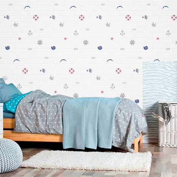 Revestimiento Autoadhesivo Pared Infantil X300 Calidad Variante Nautico