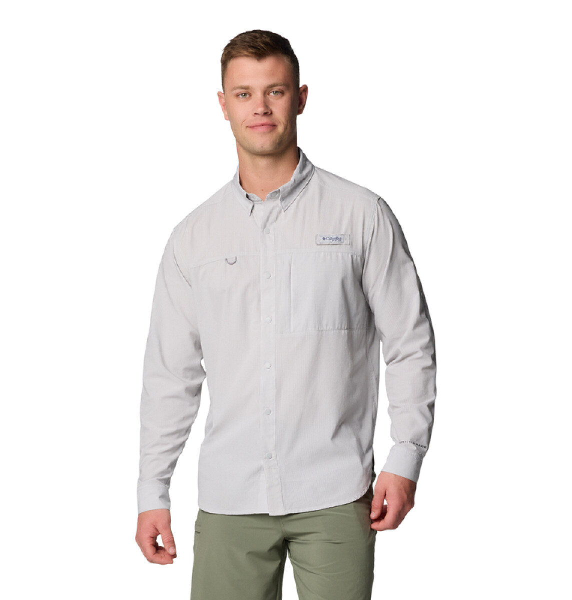 Camisa PFG Solar Breeze Woven Hombre - BLACK, WHITE 
