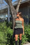 Strapless Milho Lino verde