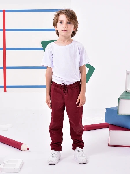 PANTALON DEPORTIVO DE FELPA SIN PUÑO BORDEAUX