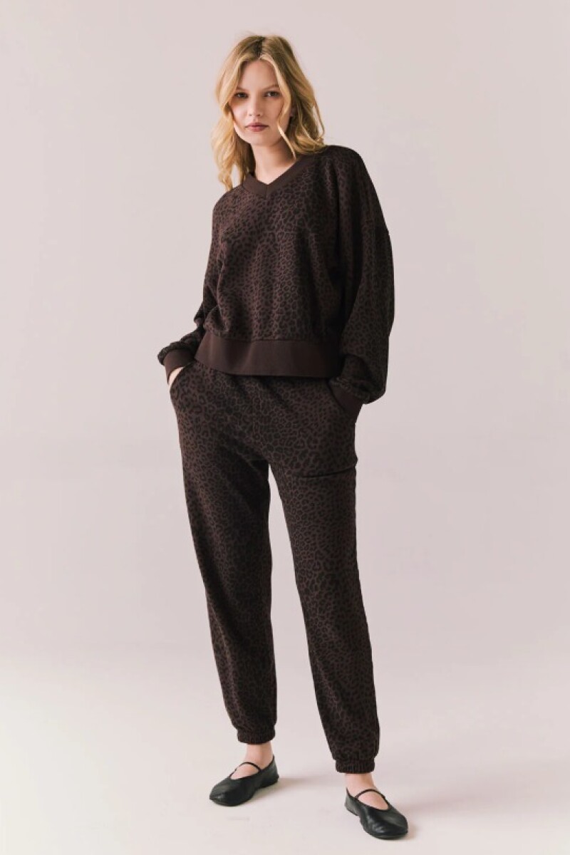 COTTON FLEECE MISSION JOGGERS Leopardo