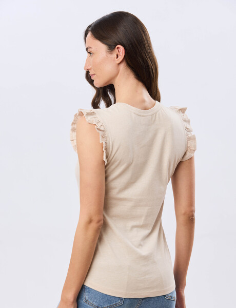 REMERA LISA DE ALGODÓN Beige