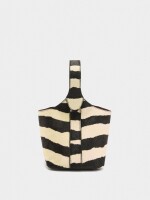 Bolso Bombonera De Piel Con Contraste negro
