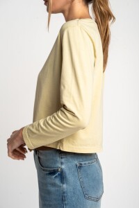 Remera Manga Larga Lavada Pistacho