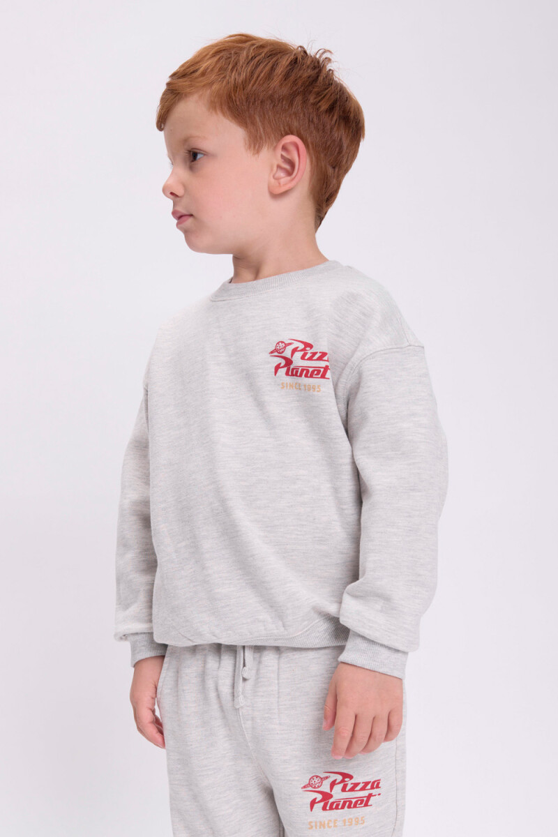 Buzo deportivo estampado Gris Claro