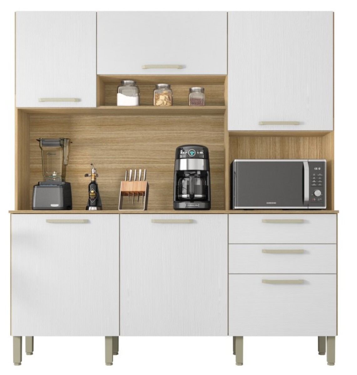 Cocina Ferrara Kits Paraná Modular Freijó Soft 180cm 