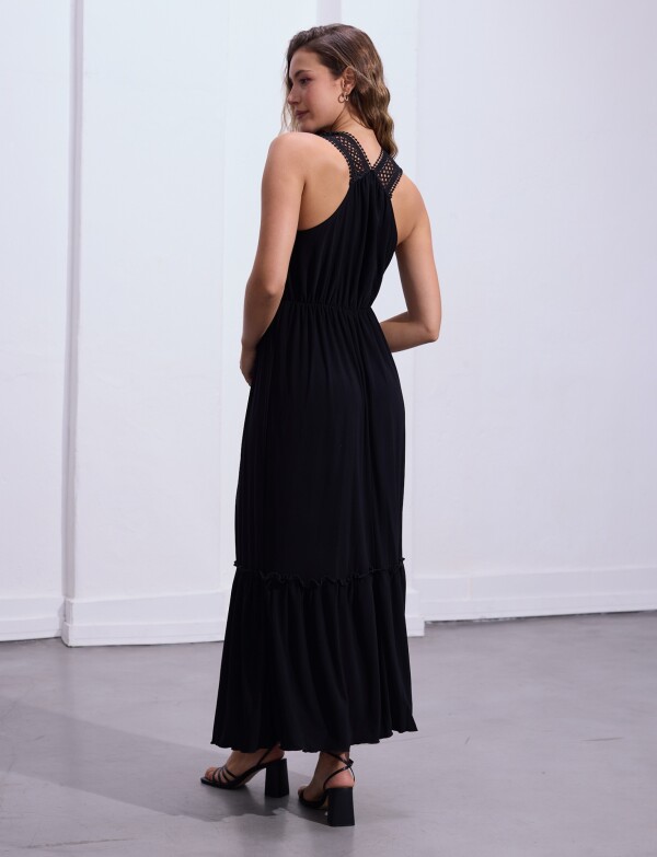 Vestido Maxi Cortes NEGRO