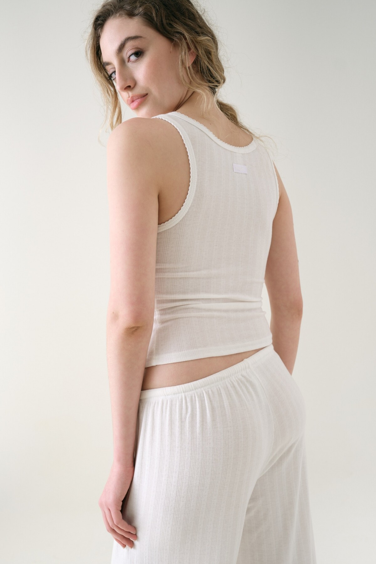 Musculosa Pointelle Blanco