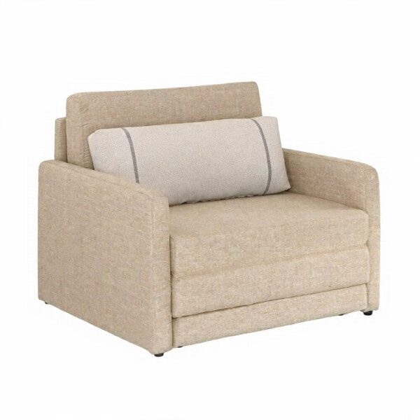 Sofa cama de 1 plaza tapizado en tela beige Sofa cama de 1 plaza tapizado en tela beige