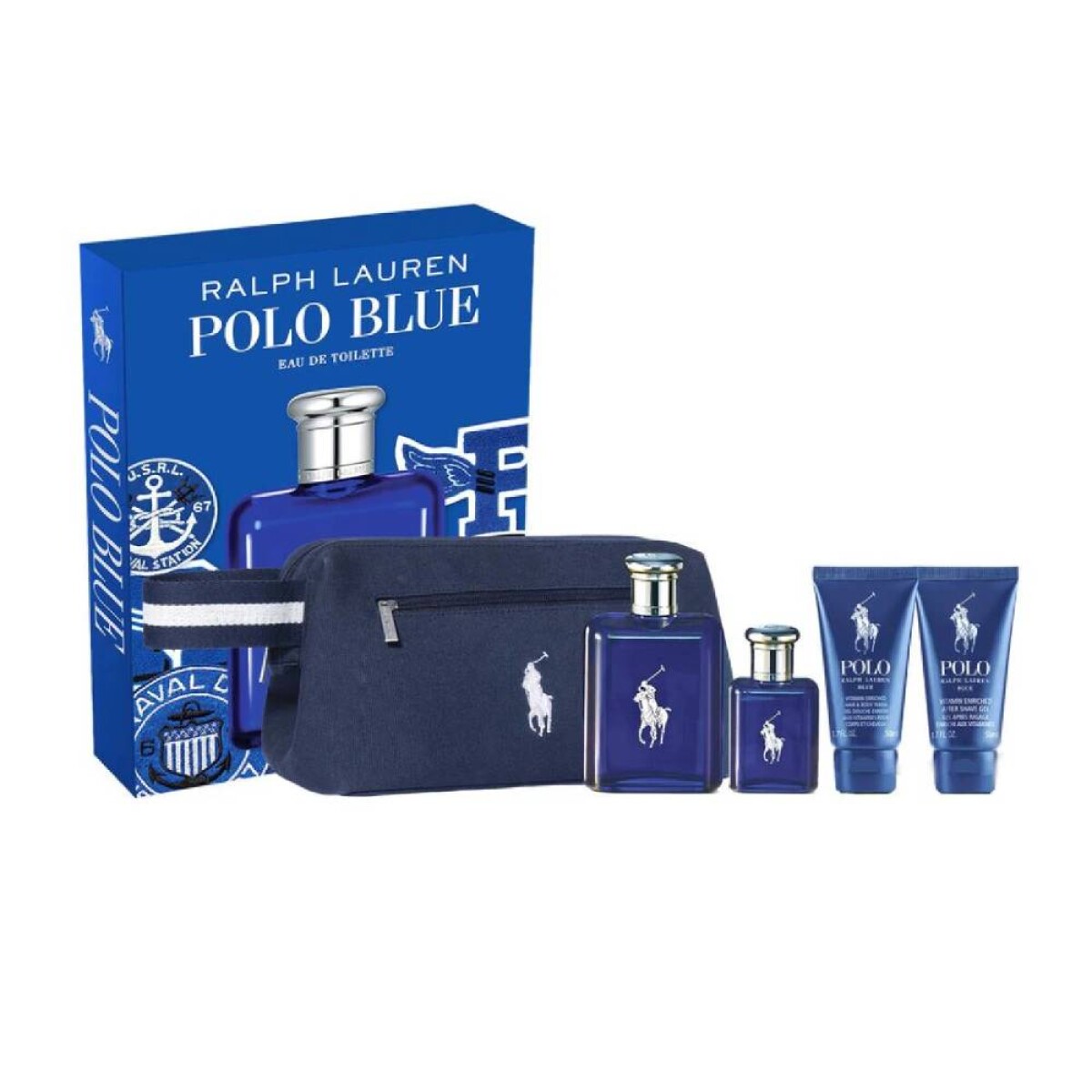 Cofre Ralph Lauren Polo Blue Perfume EDT 125ml + Minitalla 40ml + After Shave 50 Gel de Ducha 50ml 