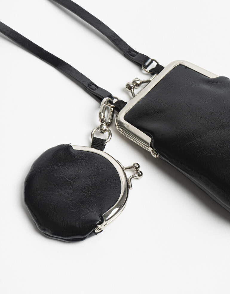 Monederos Monedero Doble Negro - Negro