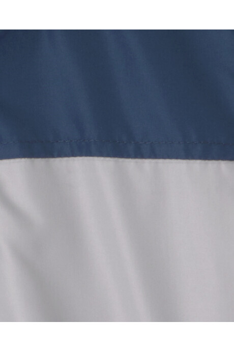 Campera resistente al agua, rosada, diseño bloques de color gris, azul y verde Sin color