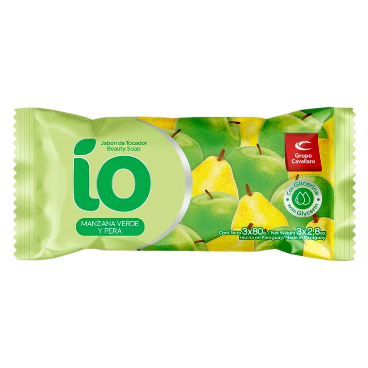 Jabon de tocador IO 3 unidades manzana y pera 