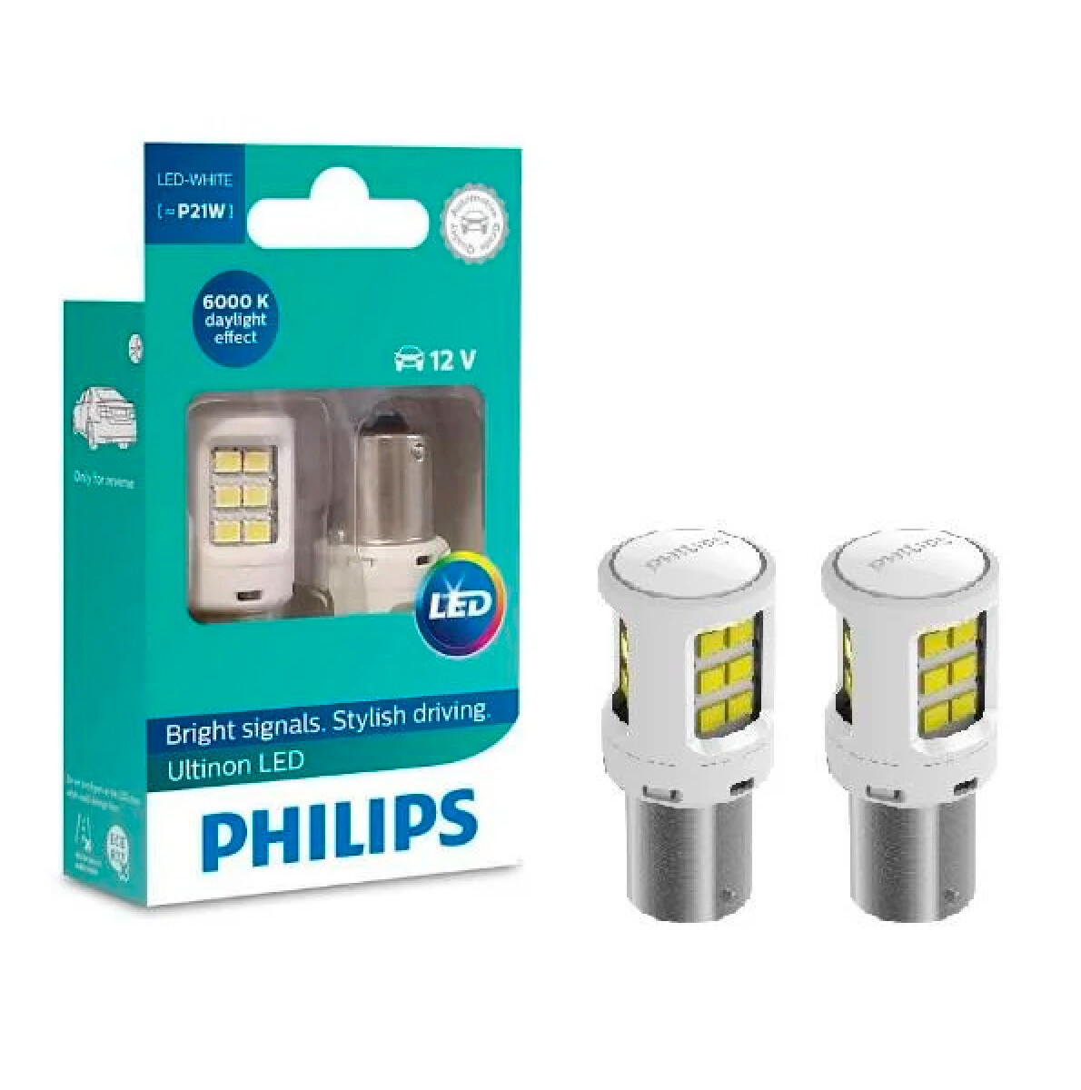 LAMPARA - LED P21 BA15S 12V ULTINON BLANCA PACK X2 PHILIPS 