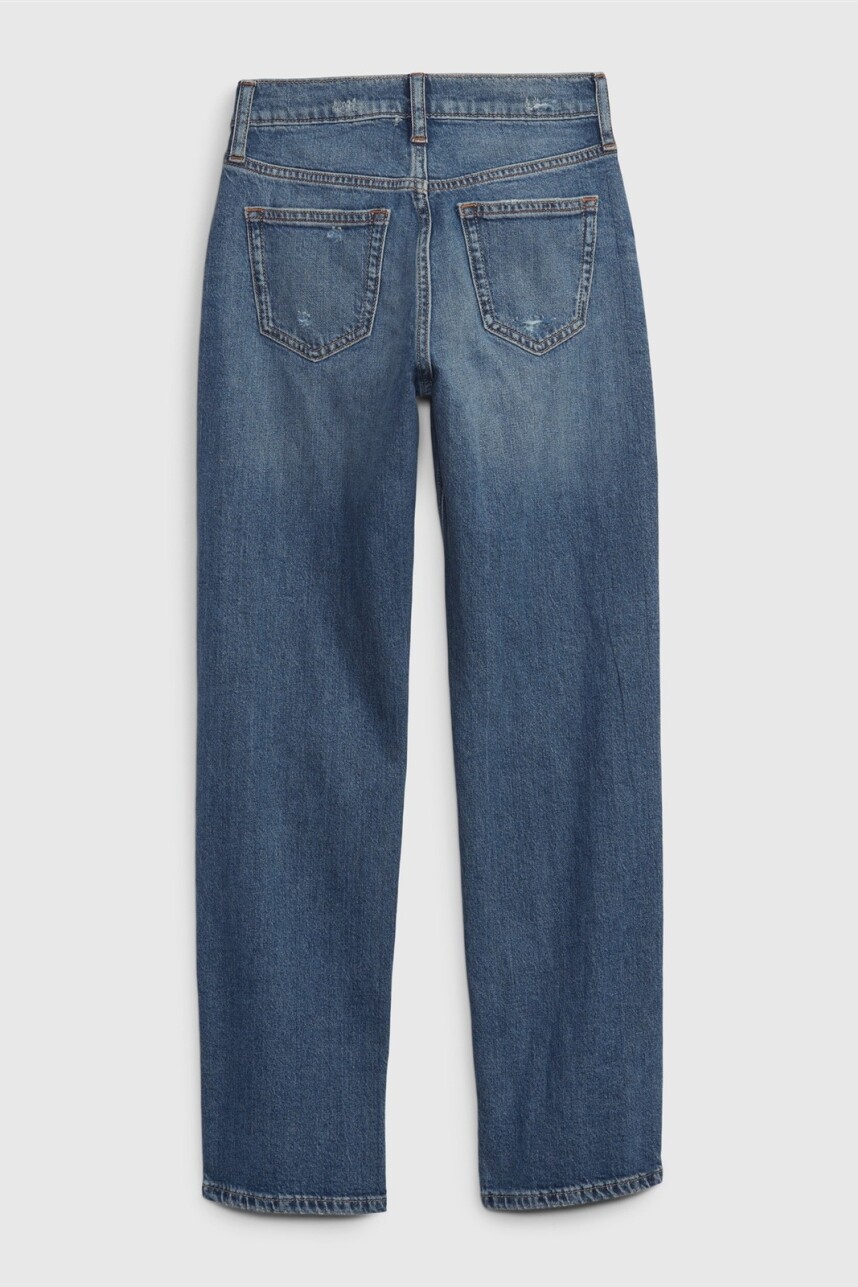 Jean 90S Loose Tiro Alto Niña Light Wash