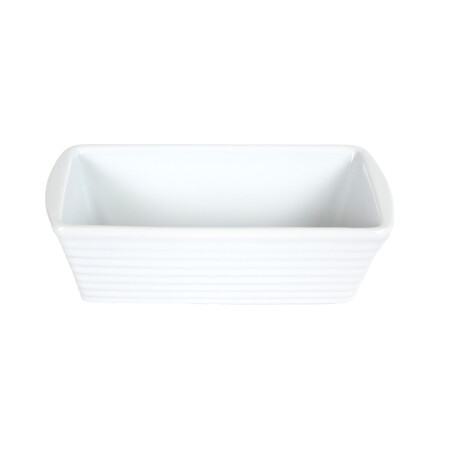 BUDINERA RECTANGULAR DE CERAMICA BLANCA LABRADO LINEA BUDINERA RECTANGULAR DE CERAMICA BLANCA LABRADO LINEA
