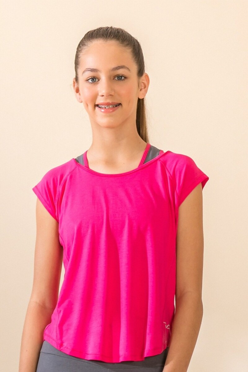 Remera Deportiva. Fucsia