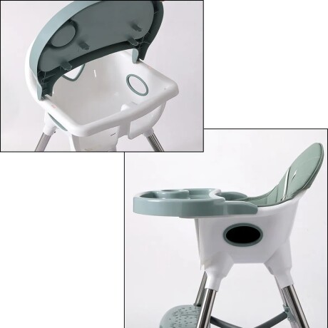 Silla Alta de Comer para Bebé Portable con Altura Ajustable Gris