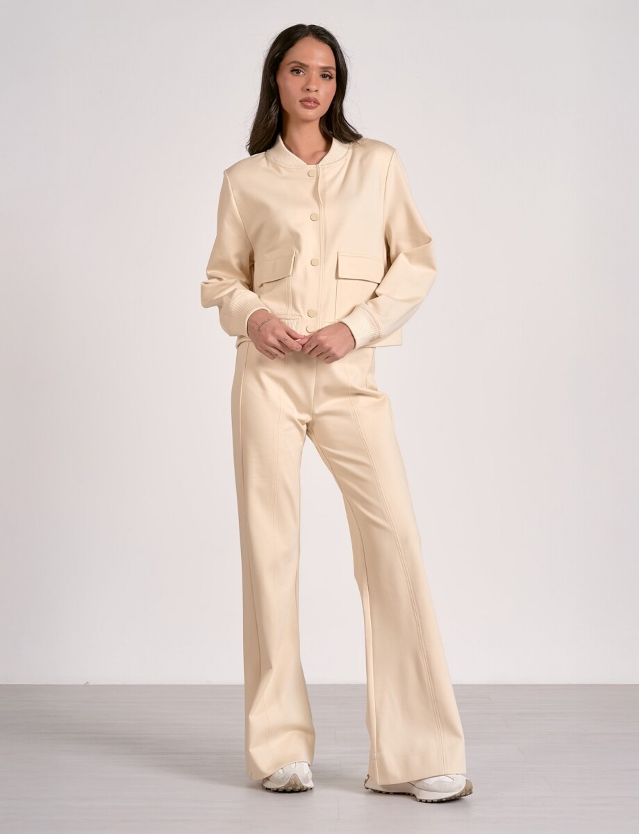 Pantalon Pespunte - Beige Claro 