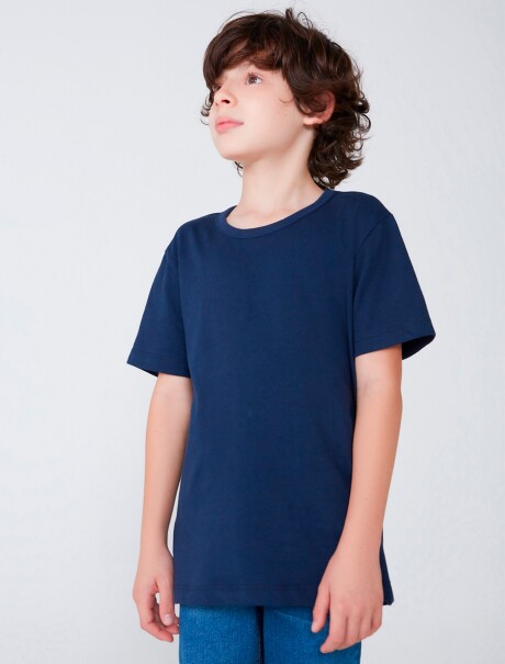 CAMISETA BÁSICA INFANTIL MANGA CORTA AZUL