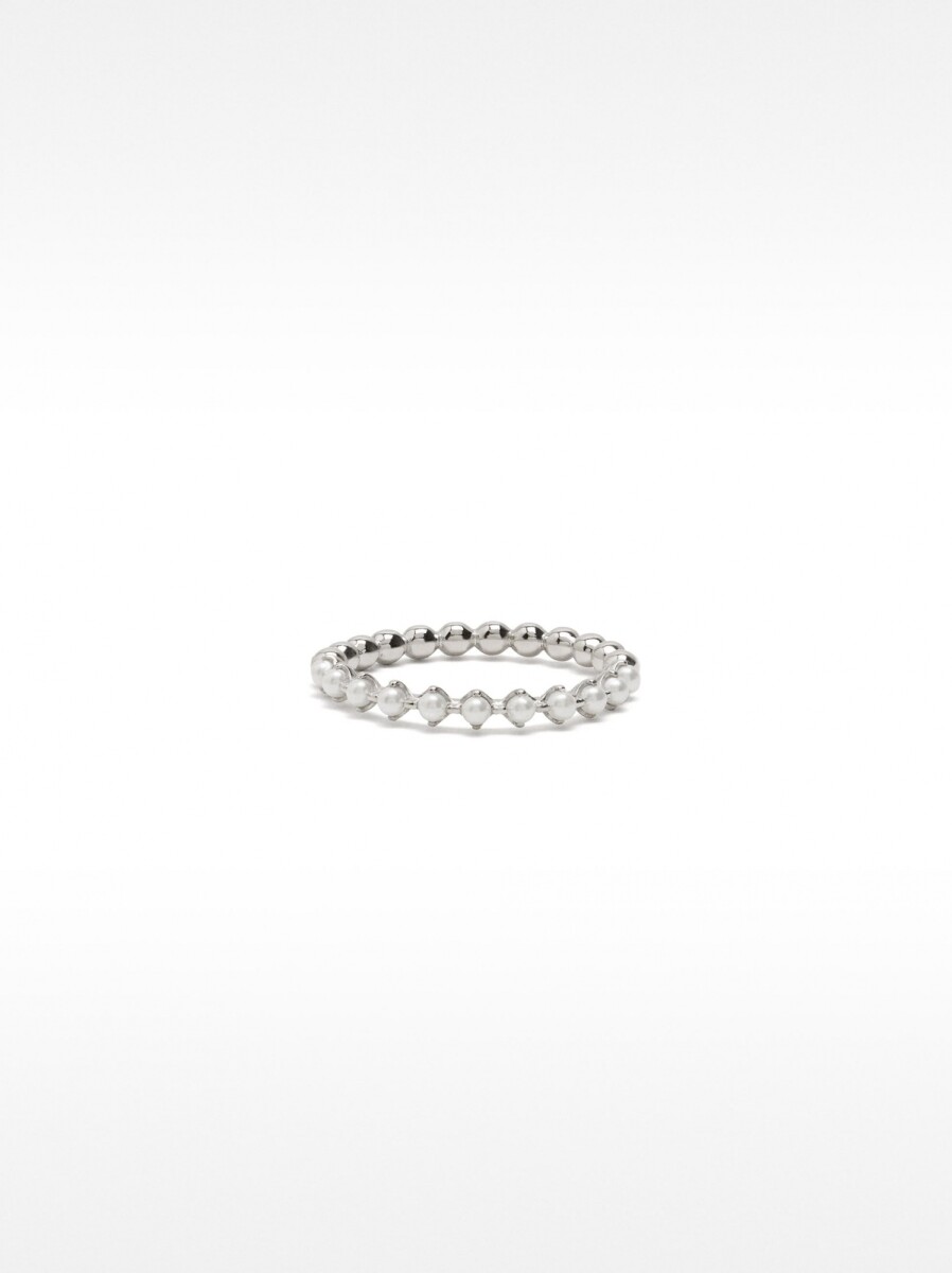 Anillo Con Esferas - Plata De Ley 925 - plateado 
