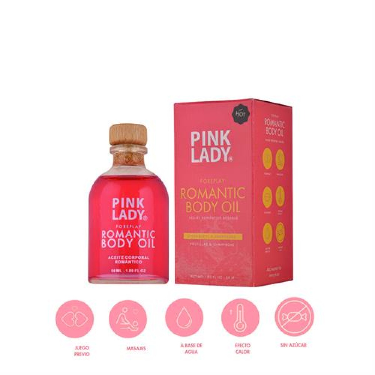 Pink Lady Aceite íntimo Frutillas y Champagne 56 ml 