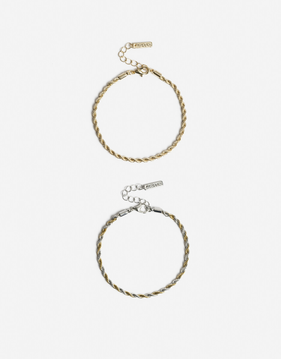 Set De Pulseras Flexibles Biplating 