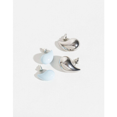 Set De Aros Gota Chunky Combinacion Bicolor
