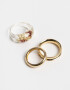 Sets Anillos Flores atrapadas Sets De Anillos - Dorado