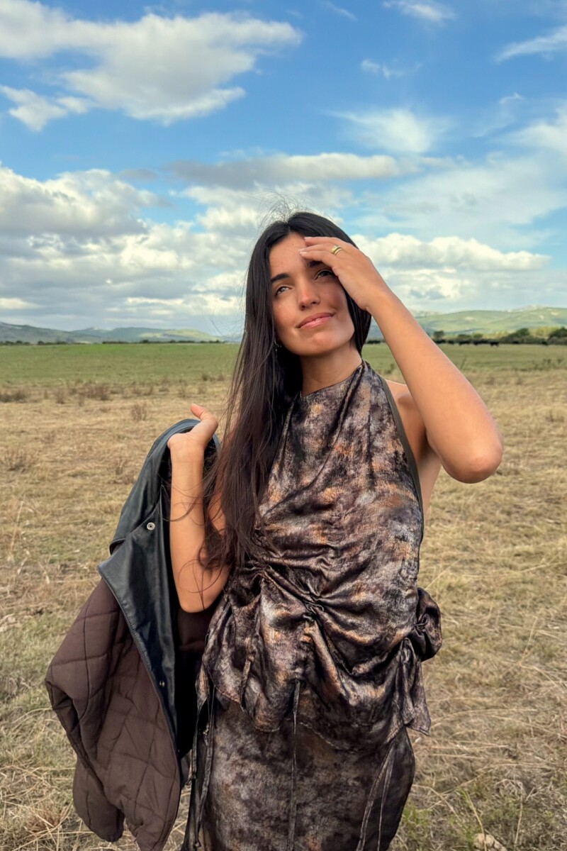 Frunce Top Cobre / Verde