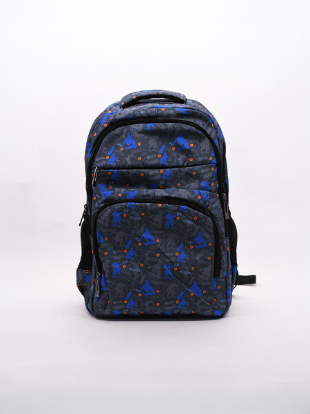 MOCHILA SKATER DOBLE CIERRE GRIS